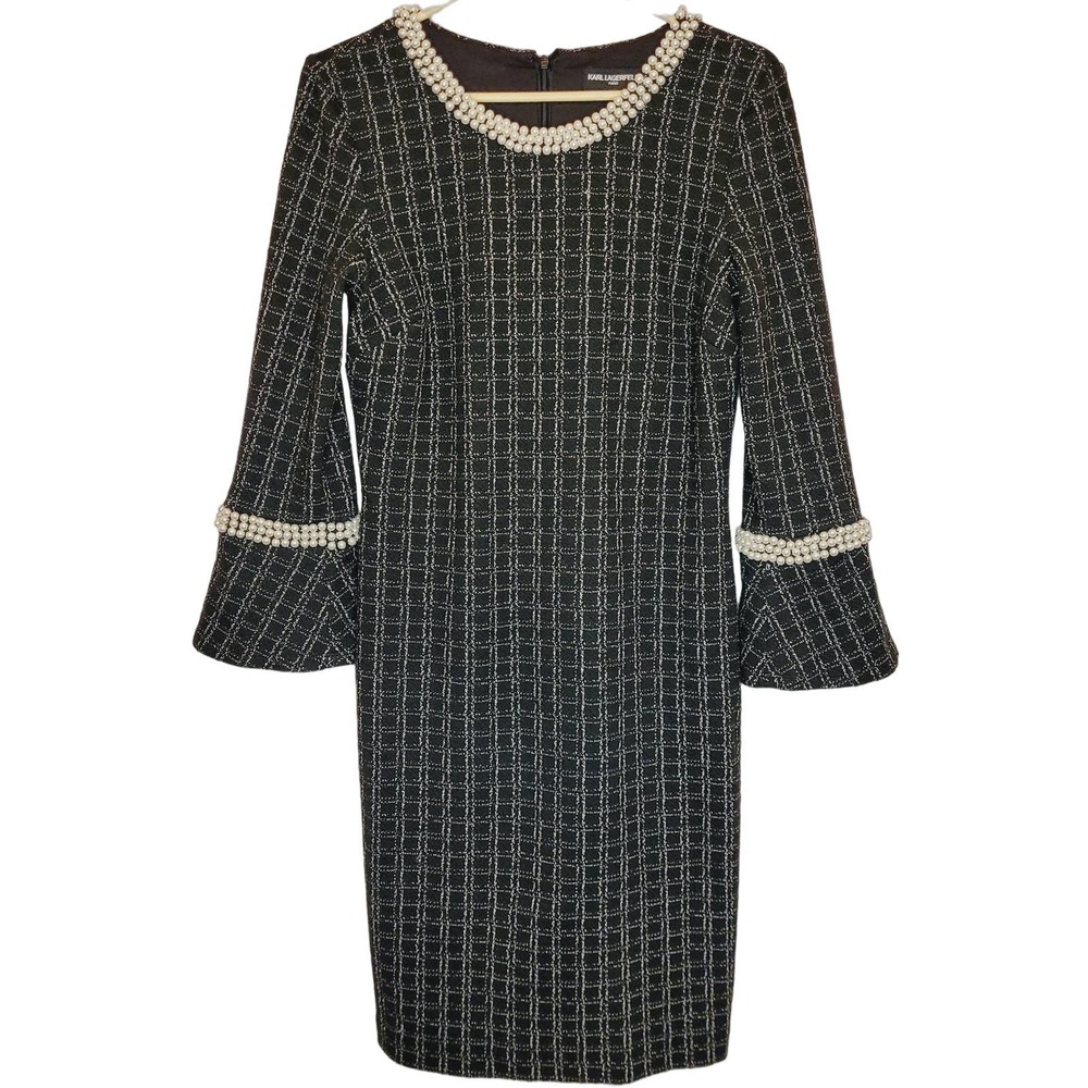 Karl Lagerfeld Black and White Midi Dress